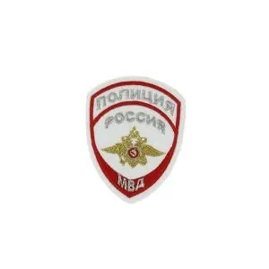 Шеврон вышитый "Полиция МВД России" белый приказ 777 100*75 мм
