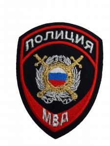 Шеврон вышитый "Полиция Охрана обществ.порядка" приказ 777 100*75 мм